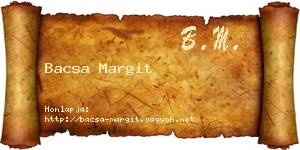 Bacsa Margit névjegykártya